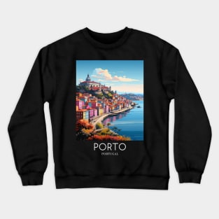 A Pop Art Travel Print of Porto - Portugal Crewneck Sweatshirt